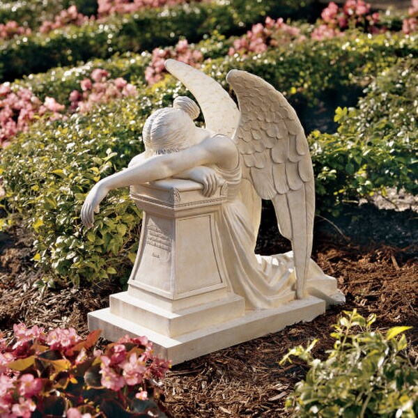 Angel Of Grief Monument Statue Weeping Crying Over Tomb Sculpture